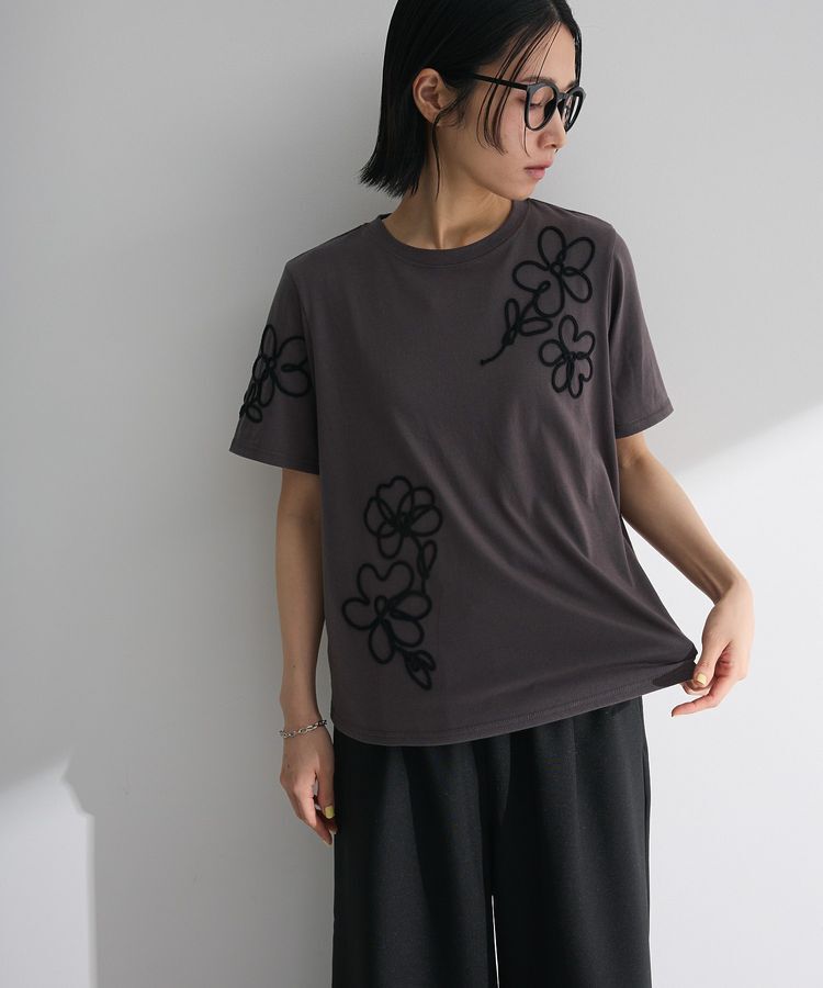 Green Parks「・SUGAR SPOON コード刺繍TEE」|Tシャツ・カットソー|Charcoal Gray