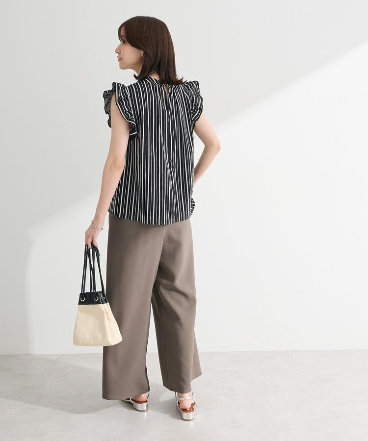 Green Parks「・ELENCARE DUE ストライプフリルブラウス」|シャツ・ブラウス|