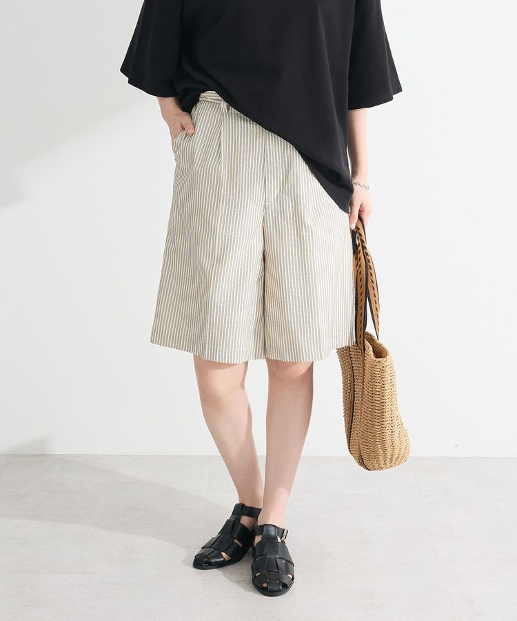 Green Parks「・ELENCARE DUE ストライプショートパンツ」|その他|Beige