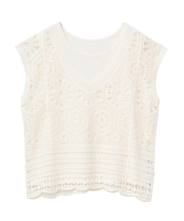 armonia「SET2点クロシェプルオーバー+タンクトップ」|Tシャツ・カットソー|