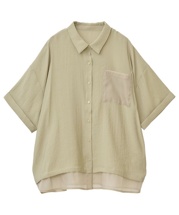 Green Parks「裾レイヤードショートスリーブシャツⅡ」|シャツ・ブラウス|