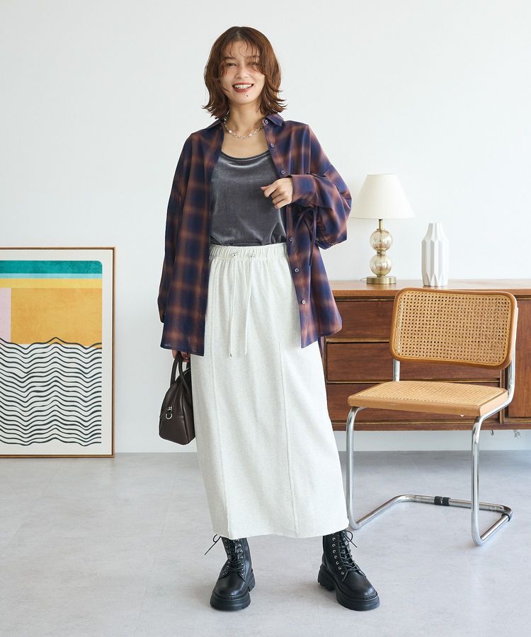 Green Parks「・ELENCARE DUE チェックギャザーシャツ」|シャツ・ブラウス|