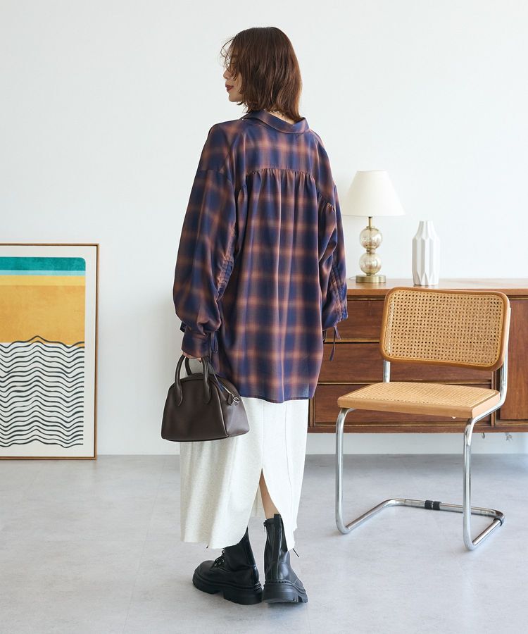 Green Parks「・ELENCARE DUE チェックギャザーシャツ」|シャツ・ブラウス|