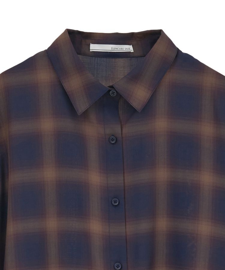 Green Parks「・ELENCARE DUE チェックギャザーシャツ」|シャツ・ブラウス|