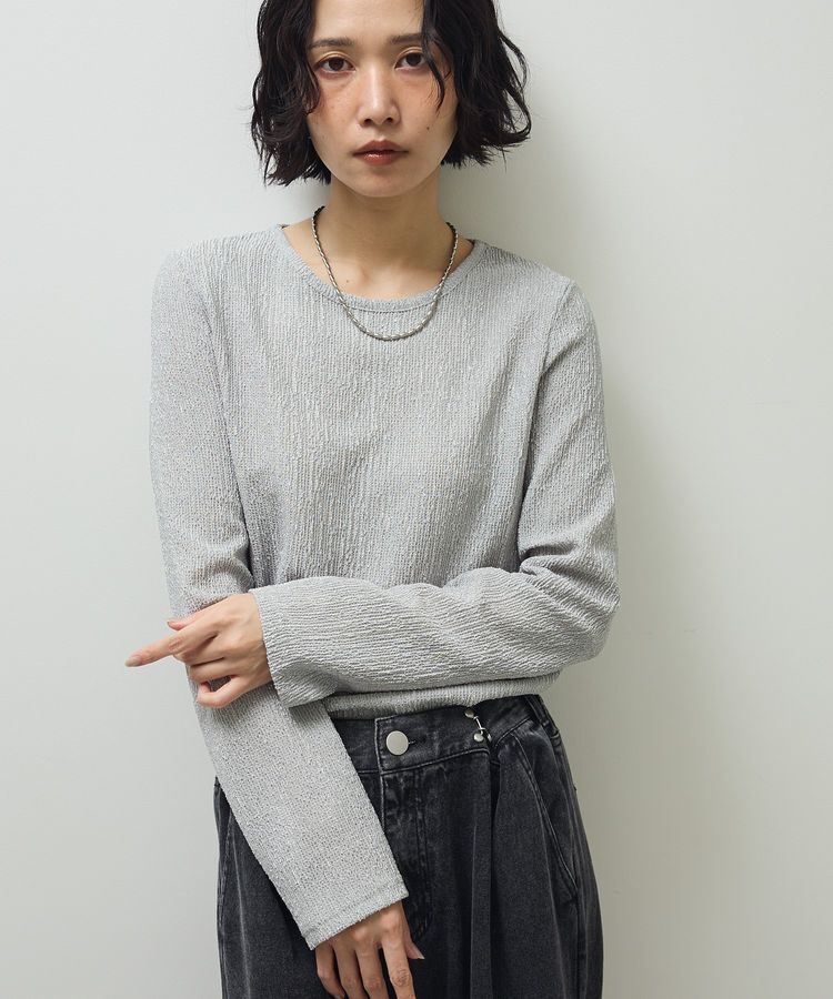 Green Parks「・Petit Fleur コウタクジャガードロンTEE」|Tシャツ・カットソー|Gray