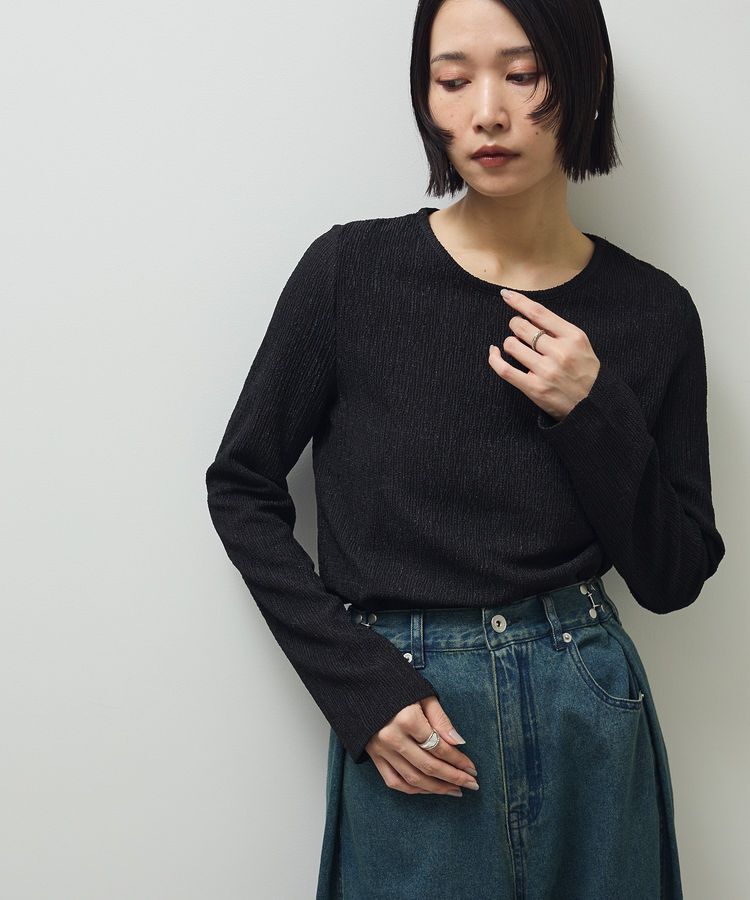 Green Parks「・Petit Fleur コウタクジャガードロンTEE」|Tシャツ・カットソー|Black