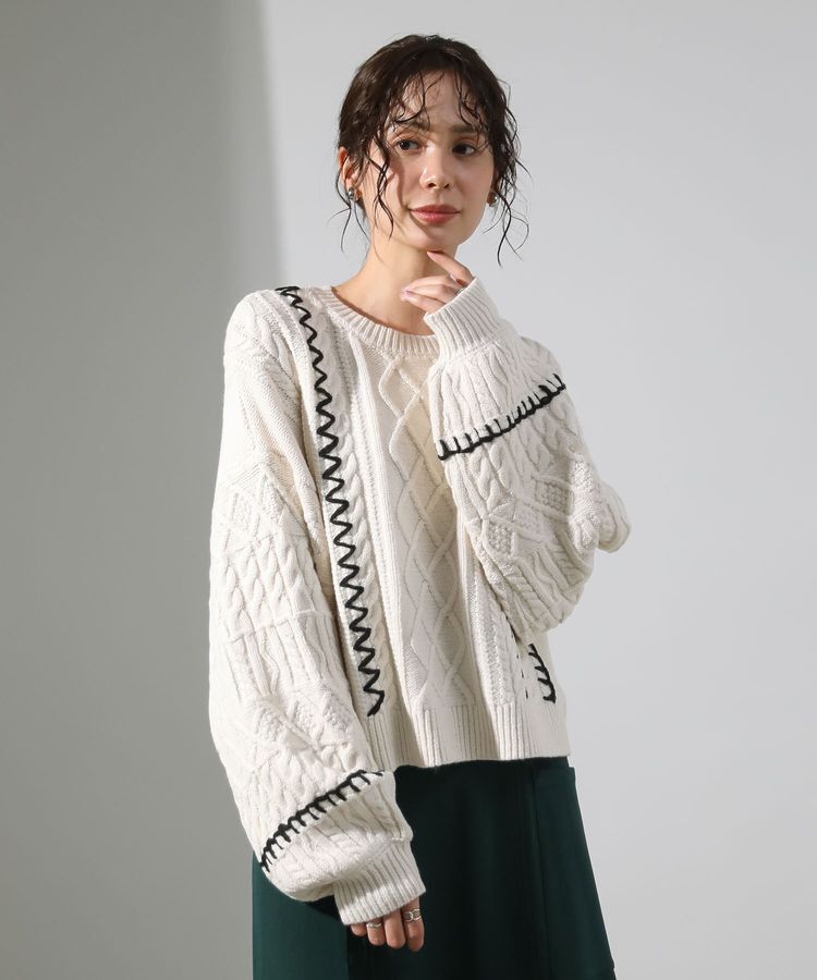 Green Parks「・ELENCARE DUE ハンドステッチケーブルニット」|ニット・セーター|