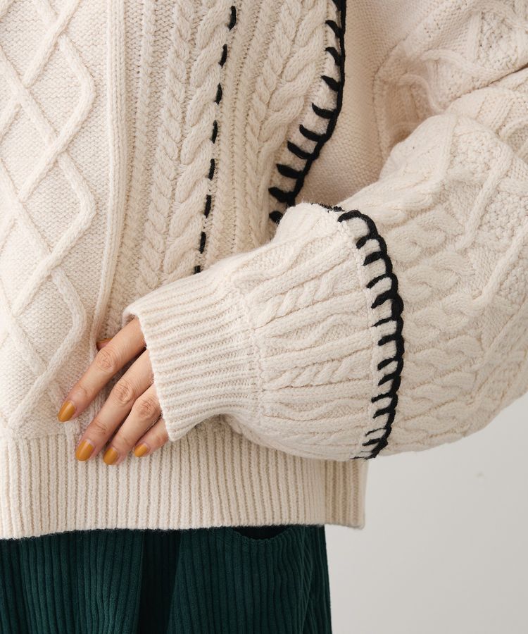Green Parks「・ELENCARE DUE ハンドステッチケーブルニット」|ニット・セーター|