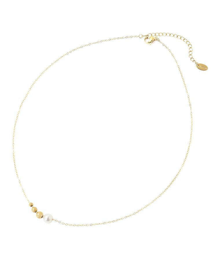 YECCA VECCA「パールMIXステンレスネックレス」|ネックレス|