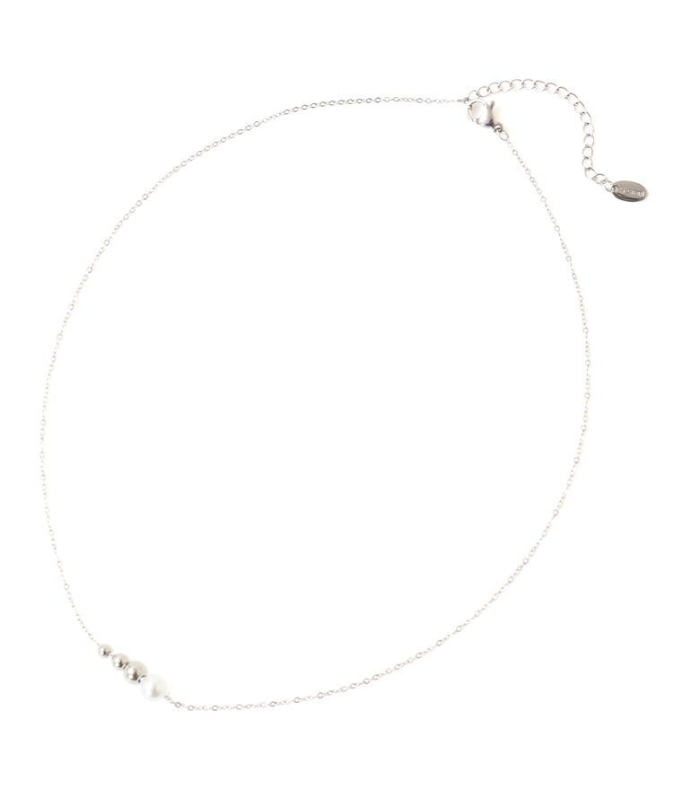 YECCA VECCA「パールMIXステンレスネックレス」|ネックレス|