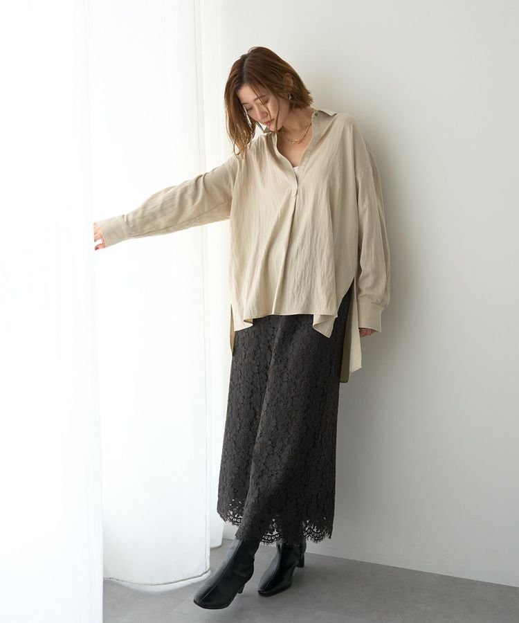YECCA VECCA「レースナロースカート」|タイト|