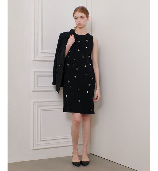 LOULOU WILLOUGHBY「【LOULOU WILLOUGHBY】ジュエルワンピース」|ワンピース|ブラック