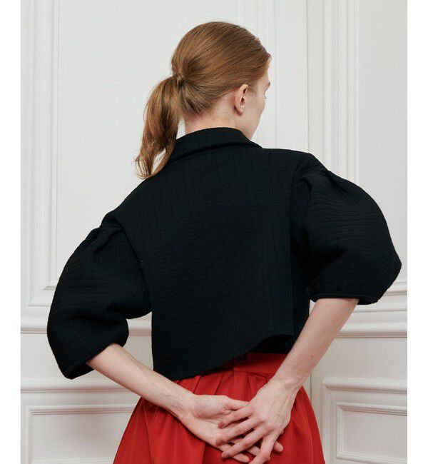 LOULOU WILLOUGHBY「【LOULOU WILLOUGHBY】ダブルジャガードパフニットジャケット」|ニット・セーター|