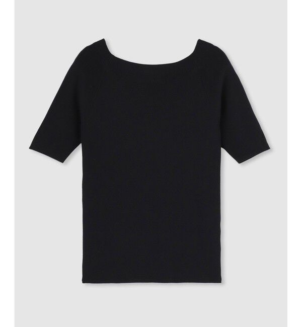 allureville「◇ 2WAY ネック5分袖プルオーバー」|ニット・セーター|ブラック