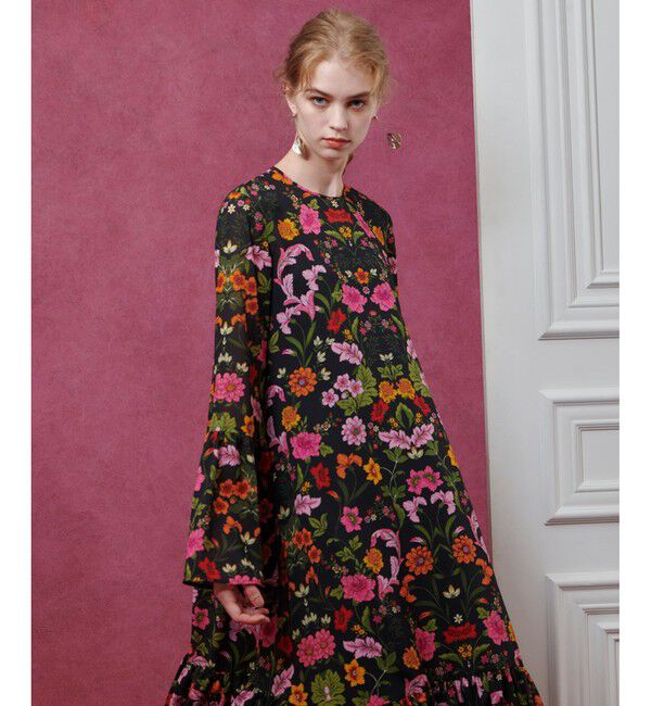 LOULOU WILLOUGHBY「【LOULOU WILLOUGHBY】シンメトリーフラワープリントワンピース」|ワンピース|