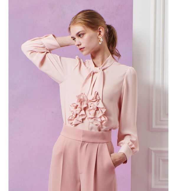 LOULOU WILLOUGHBY「【LOULOU WILLOUGHBY】ペタルフリルボウタイブラウス」|シャツ・ブラウス|