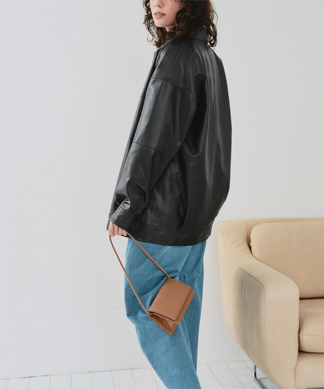 titivate「襟付フェイクレザージャケット」|その他|