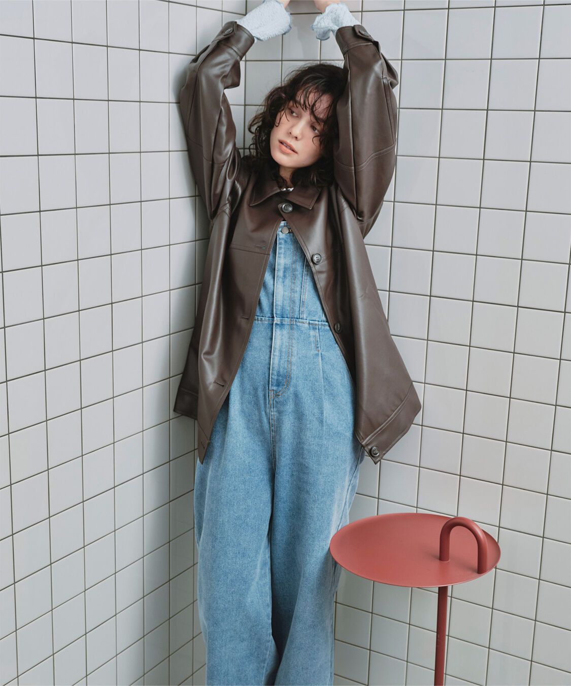 titivate「襟付フェイクレザージャケット」|その他|