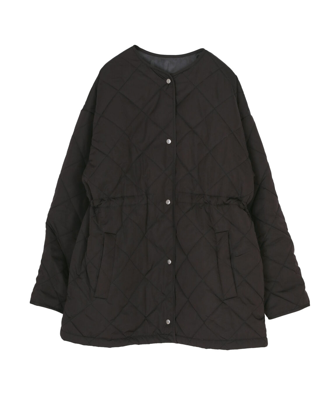 titivate「ウエストドローストリングキルティングジャケット」|ノーカラージャケット|