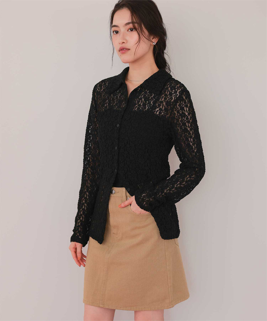 titivate「レースコンパクトシャツ」|シャツ・ブラウス|