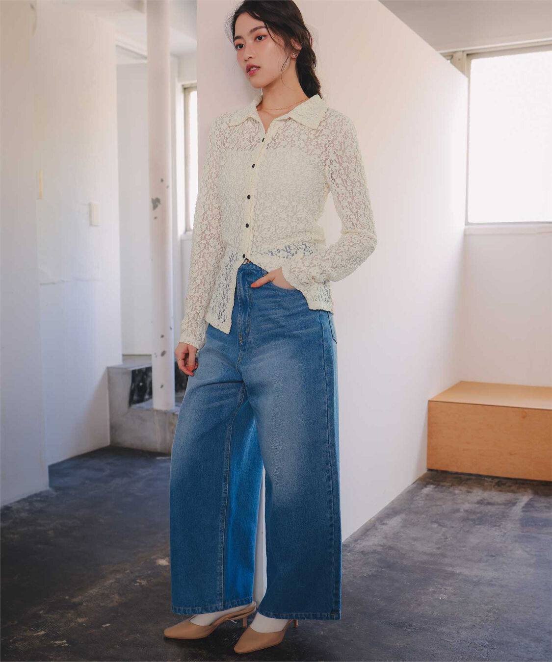 titivate「レースコンパクトシャツ」|シャツ・ブラウス|