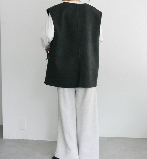  「ハンドメイド風ウール混ジレベスト」|ダウンベスト・ベスト|