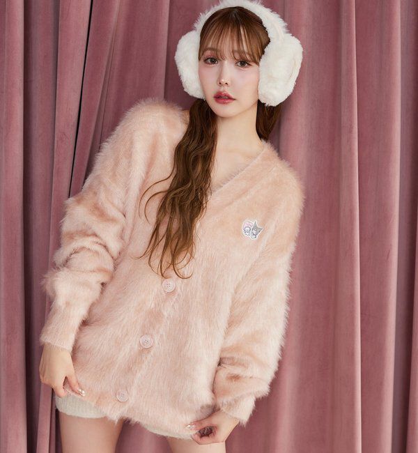  「【マイメロディ／クロミコラボ】フェザーカーディガン」|カーディガン|ピンク