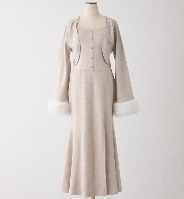  「袖ファーボレロ+キラキラビスチェSET」|ニット・セーター|