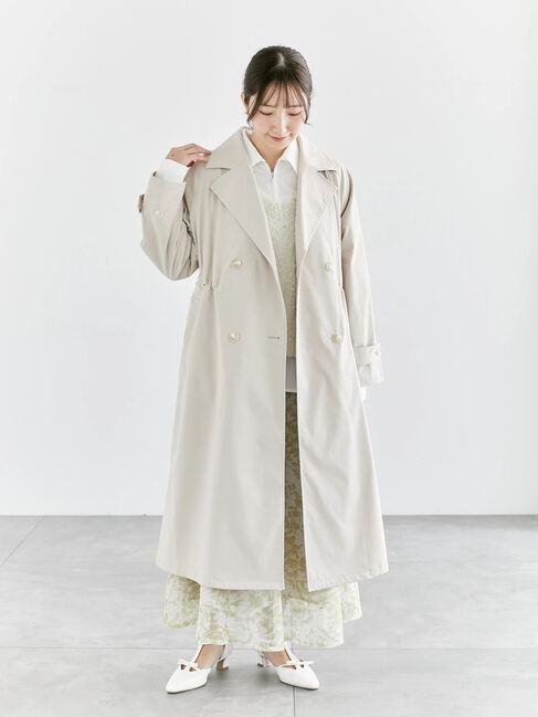 Te chichi TERRASSE「【撥水/防花粉】ドロストトレンチコート」|その他|ベージュ