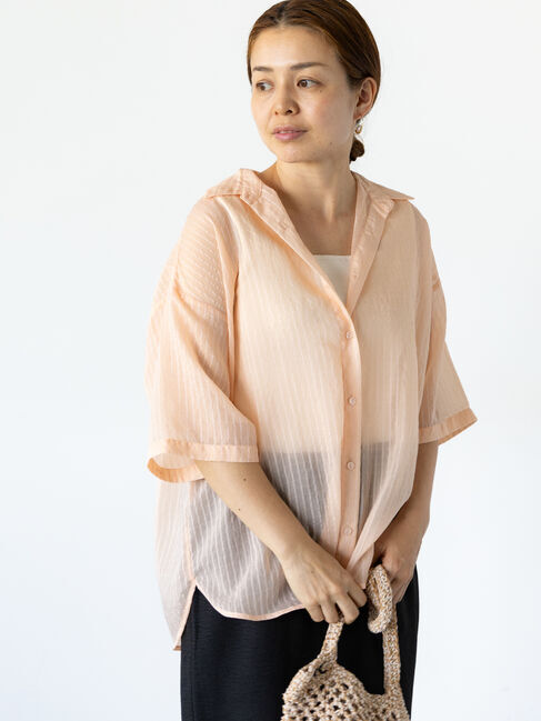 Lugnoncure「袖取り外しシアーシャツ」|シャツ・ブラウス|ピンク