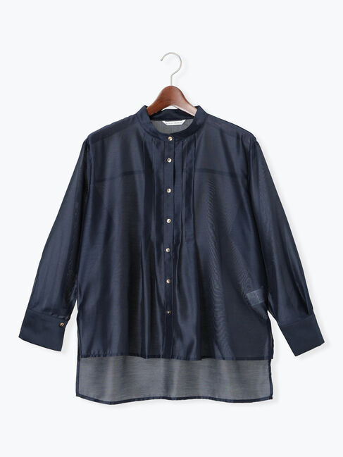 Te chichi TERRASSE「フロントタック入りシアーシャツ」|シャツ・ブラウス|ネイビー