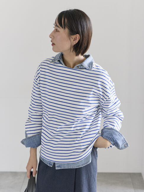 Te chichi「ショルダー釦ボーダーカットソー《2026 spring catalog item》」|Tシャツ・カットソー|