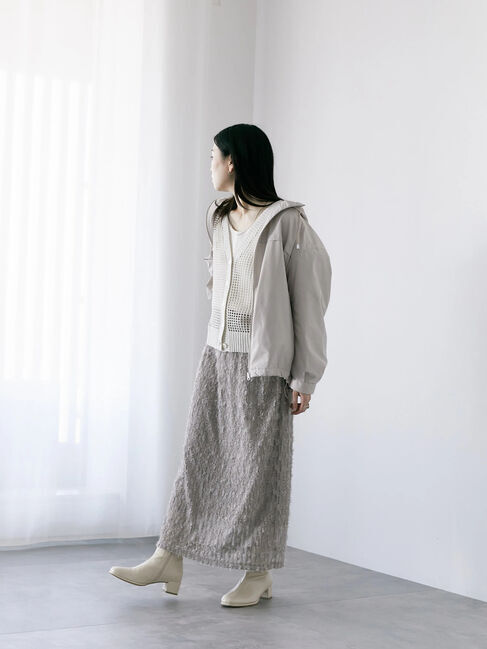 Samansa Mos2 blue「フリンジレーススカート」|スカート|