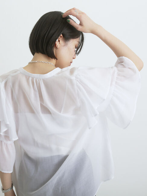 sm2rhythm「ボイルラッフルブラウス」|シャツ・ブラウス|