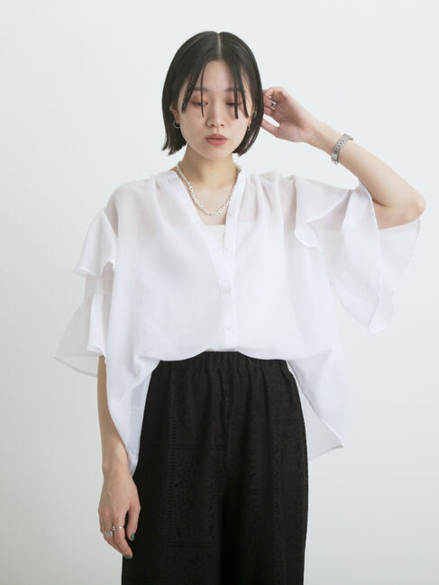 sm2rhythm「ボイルラッフルブラウス」|シャツ・ブラウス|