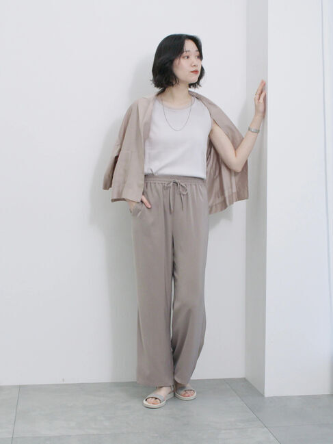 Samansa Mos2 blue「シアー開襟シャツ」|シャツ・ブラウス|