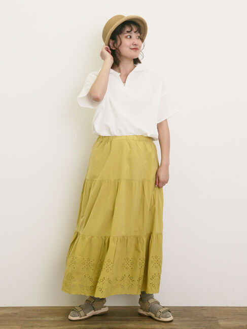 Samansa Mos2「【クールコットン】柄アソートスキッパーチュニック」|シャツ・ブラウス|