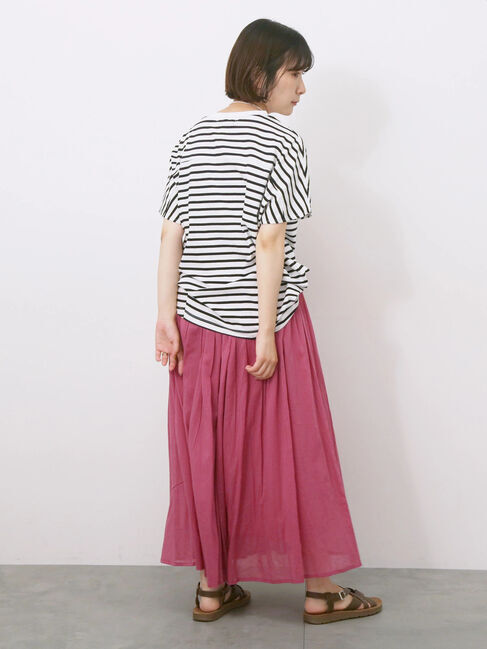 Samansa Mos2 blue「【Made in India】ボイルギャザースカート」|スカート|