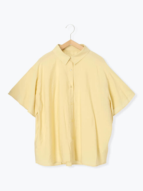 Samansa Mos2 blue「フレアギャザーブラウス」|シャツ・ブラウス|