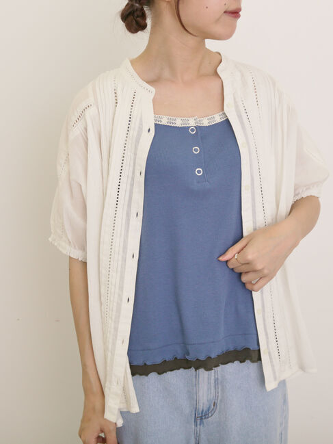 Samansa Mos2「裾レイヤード風レースキャミ」|キャミソール|