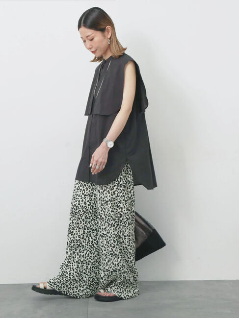 Samansa Mos2 blue「ケープブラウス」|シャツ・ブラウス|