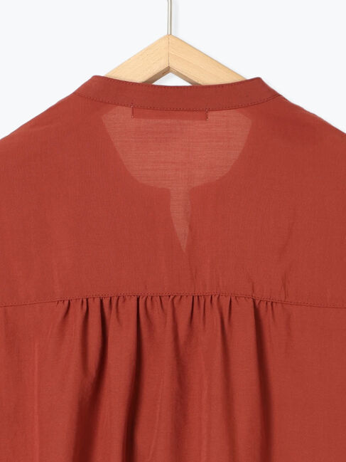 Samansa Mos2 blue「シャーリングチュニック」|シャツ・ブラウス|