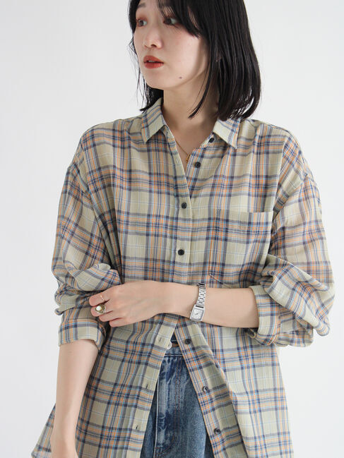 sm2rhythm「シアーチェックシャツ」|シャツ・ブラウス|