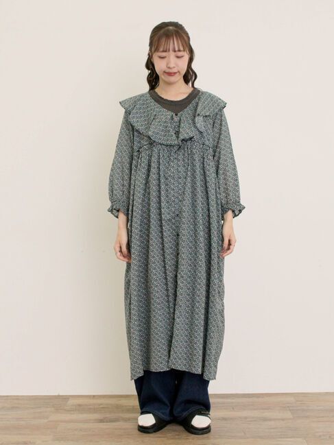 Samansa Mos2「【S/Mサイズ】柄アソート襟フリル2WAYワンピース」|ワンピース|