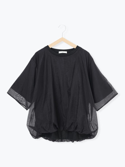 Samansa Mos2 blue「裾バルーンTシャツ」|Tシャツ・カットソー|