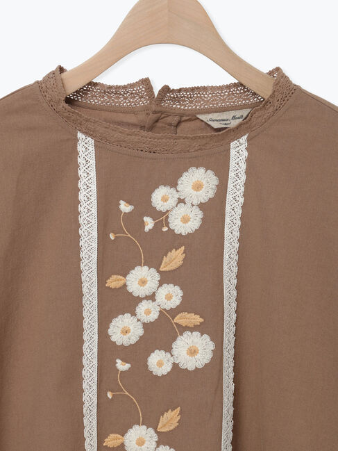 Samansa Mos2「【WEB限定】花柄刺繍ブラウス」|シャツ・ブラウス|
