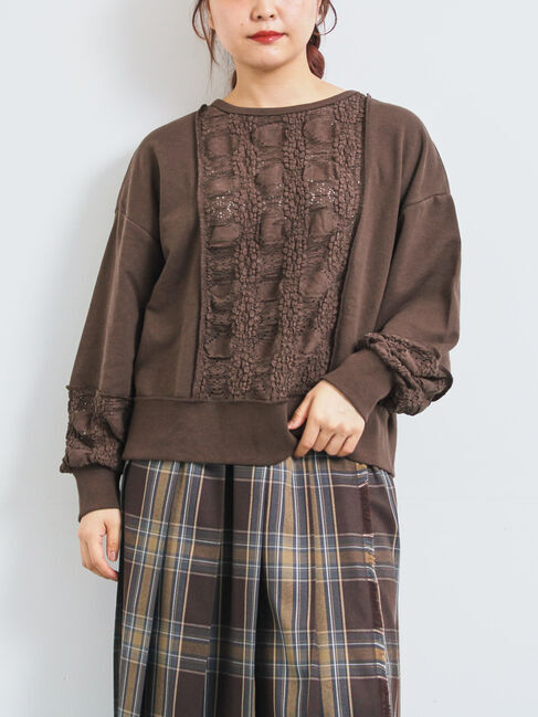 SM2「レース切替裏毛プルオーバー」|Tシャツ・カットソー|