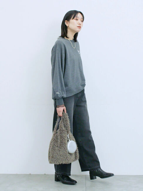 Samansa Mos2 blue「ラメ裏毛プルオーバー」|Tシャツ・カットソー|