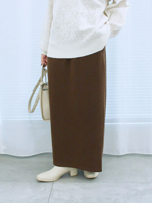 Samansa Mos2 blue「カットリブナロースカート」|スカート|