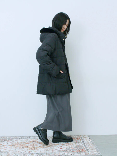 Samansa Mos2 blue「スタイルアップパデットコート」|その他|